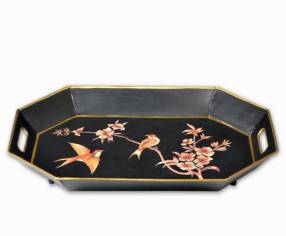 LARGE IRON TRAY- BIRD DESIGN